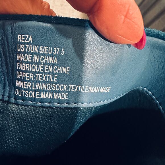 JustFab Reza Teal Blue Faux Suede Slouch Knee-High Stiletto Boots Sz 7 - Picture 7 of 8